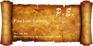 Pavlov Ervin névjegykártya
